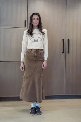 Aline brown denim skirt
