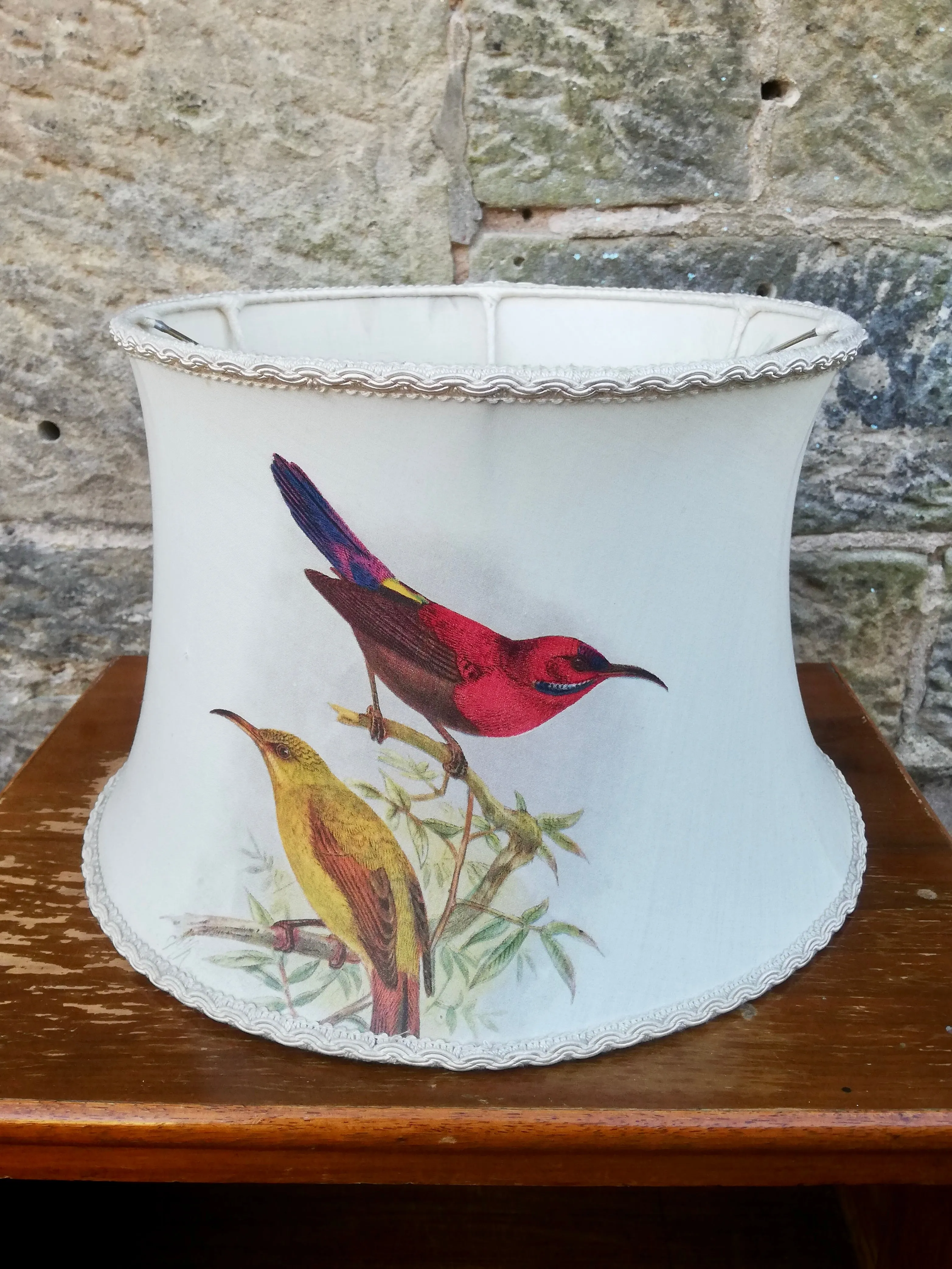 Botanical bird vintage standard / table lamp shade