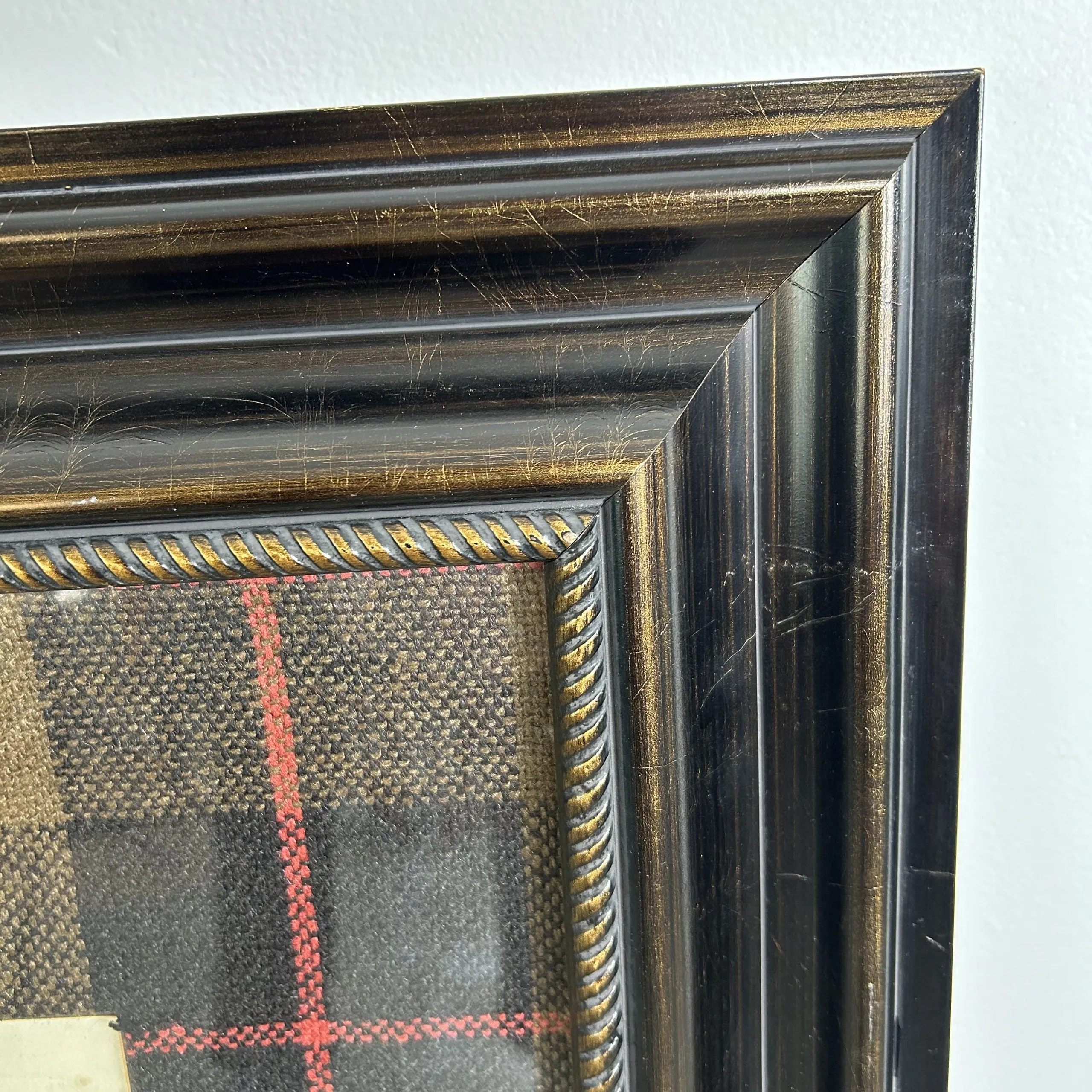 Botanical Print, #2, Oak Leaves, Plaid Matt, Framed