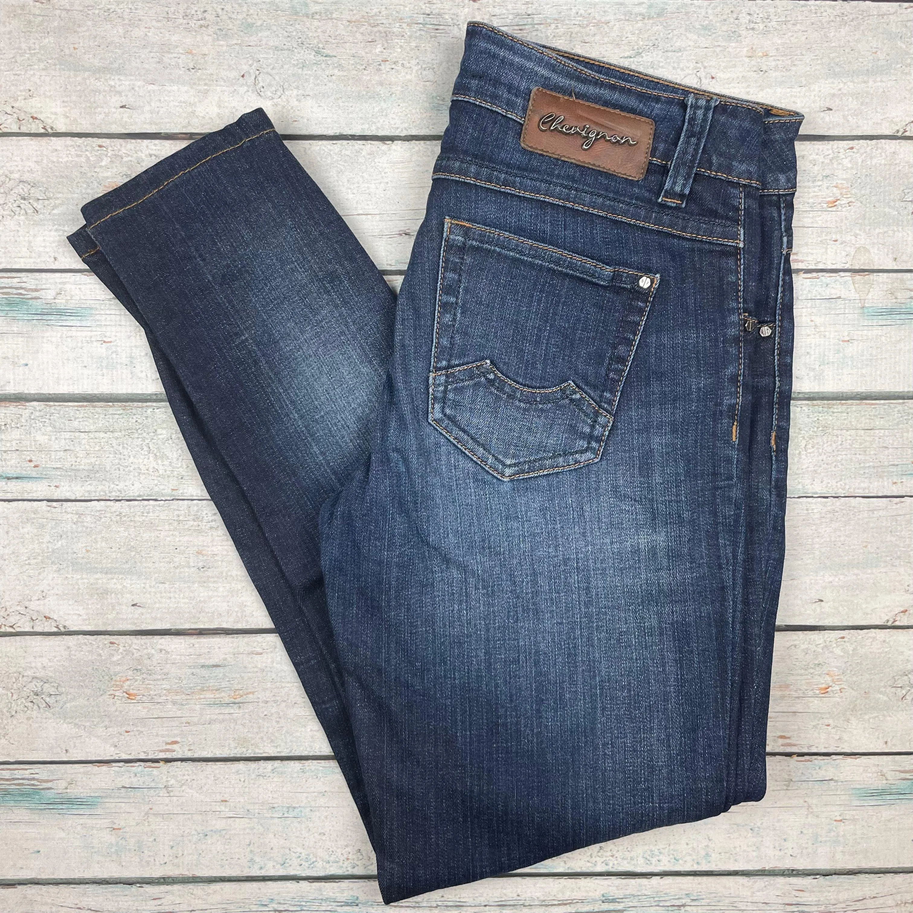 Chevignon Denim Goods 'Crystal' Mid Rise Skinny Jeans- Size USA 8- Suit 10 AU