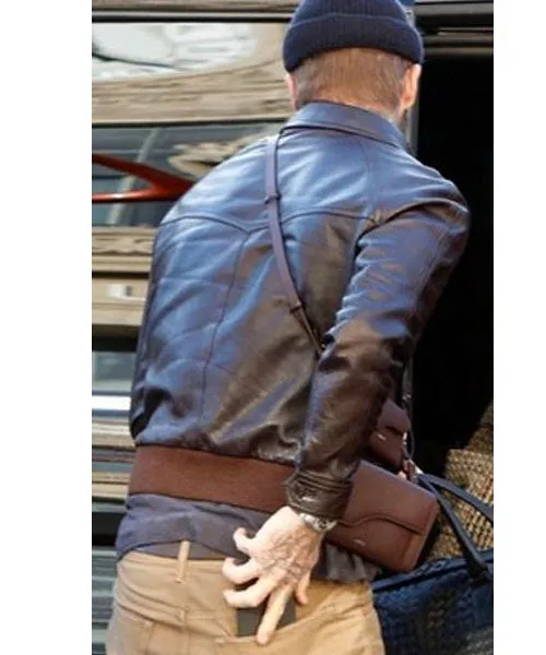 David Beckham Brown Stylish Leather Jacket by TJS