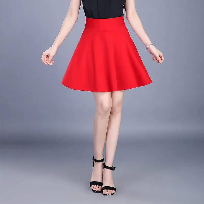 Flare Skirt Plus Size Pleated Flare Anti-Exposed Skirt