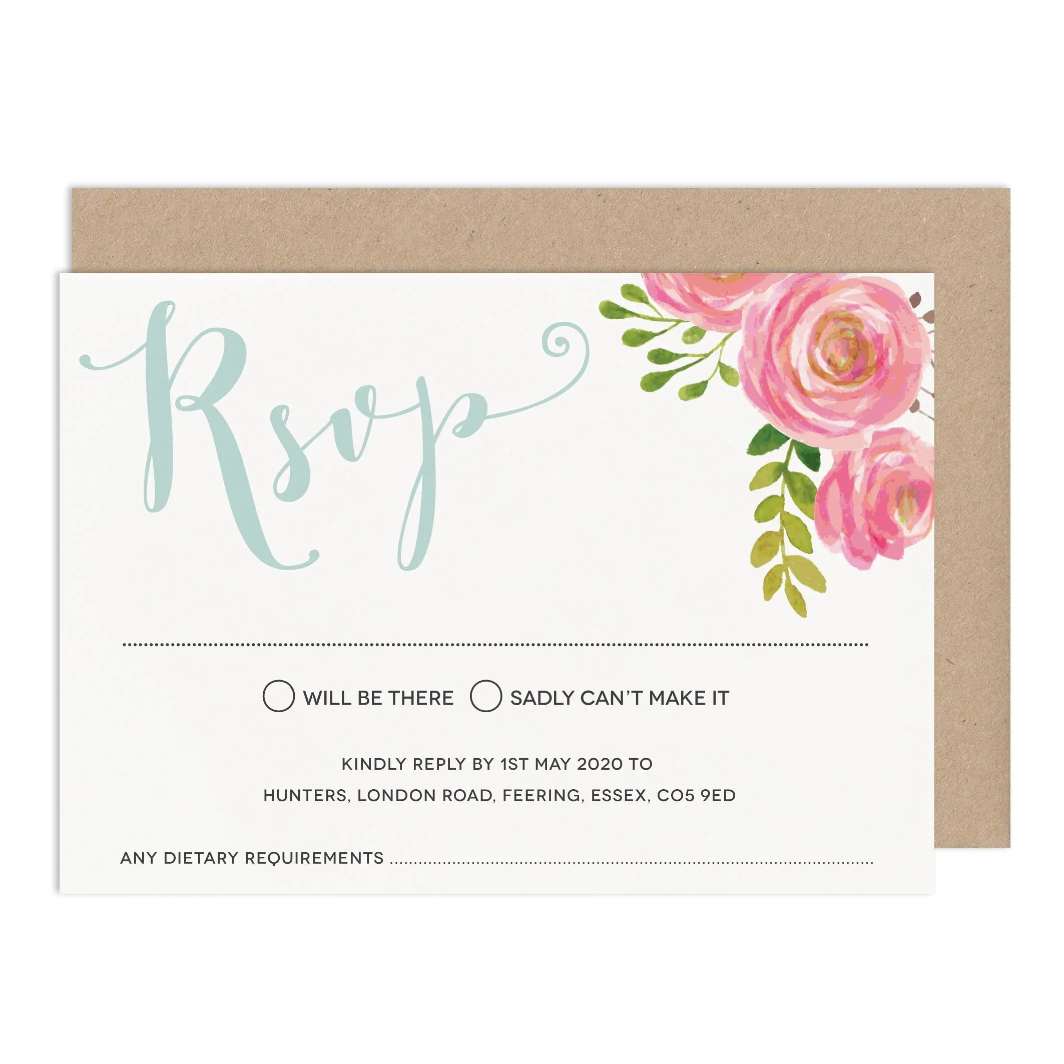 Floral RSVP Card