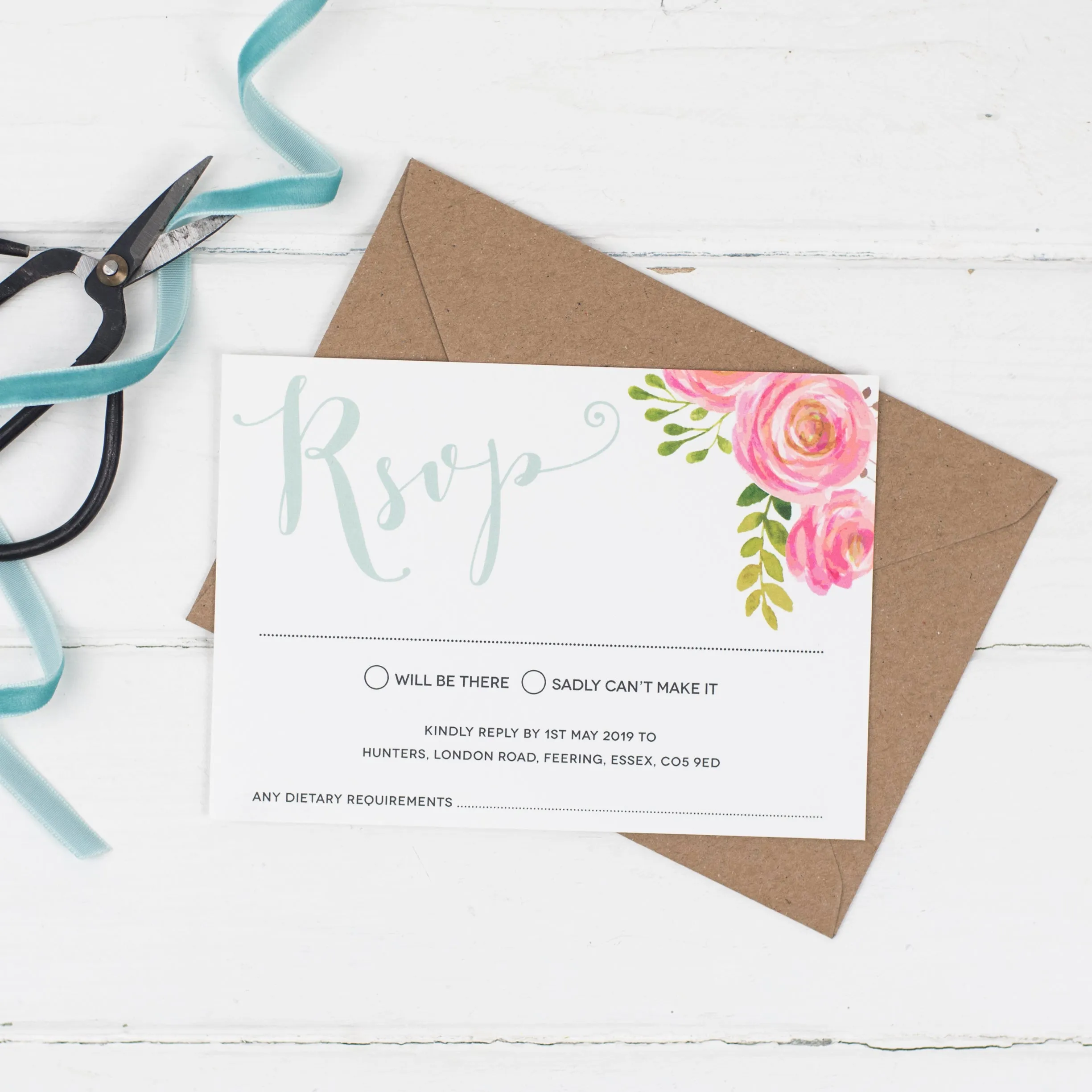 Floral RSVP Card