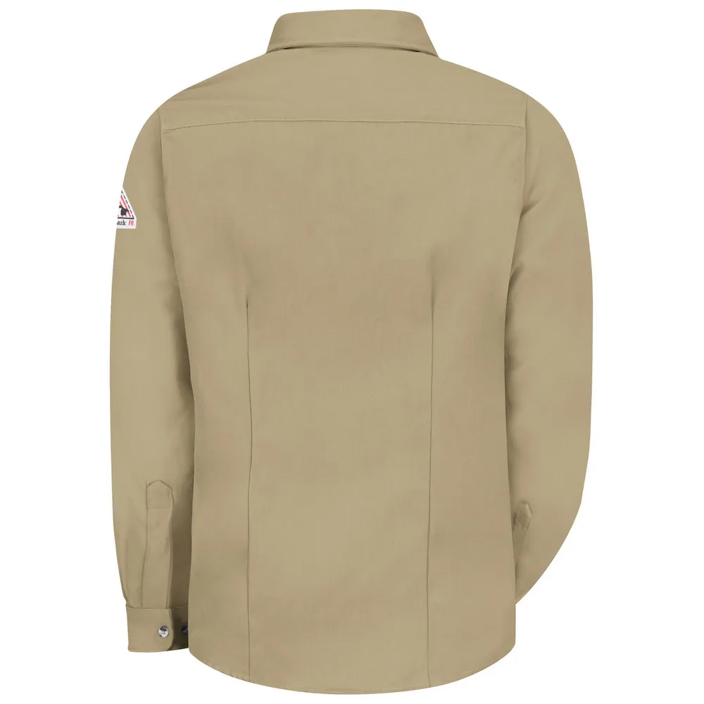 FR MIDWEIGHT UNIFORM DRESS SHIRT - KH-Khaki | Bulwark SMU3