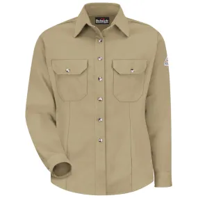 FR MIDWEIGHT UNIFORM DRESS SHIRT - KH-Khaki | Bulwark SMU3