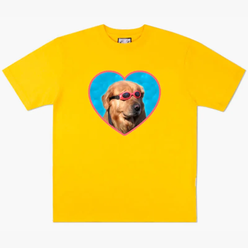Golden Retriever Dog In Swimming Goggles T-Shirt Memecore