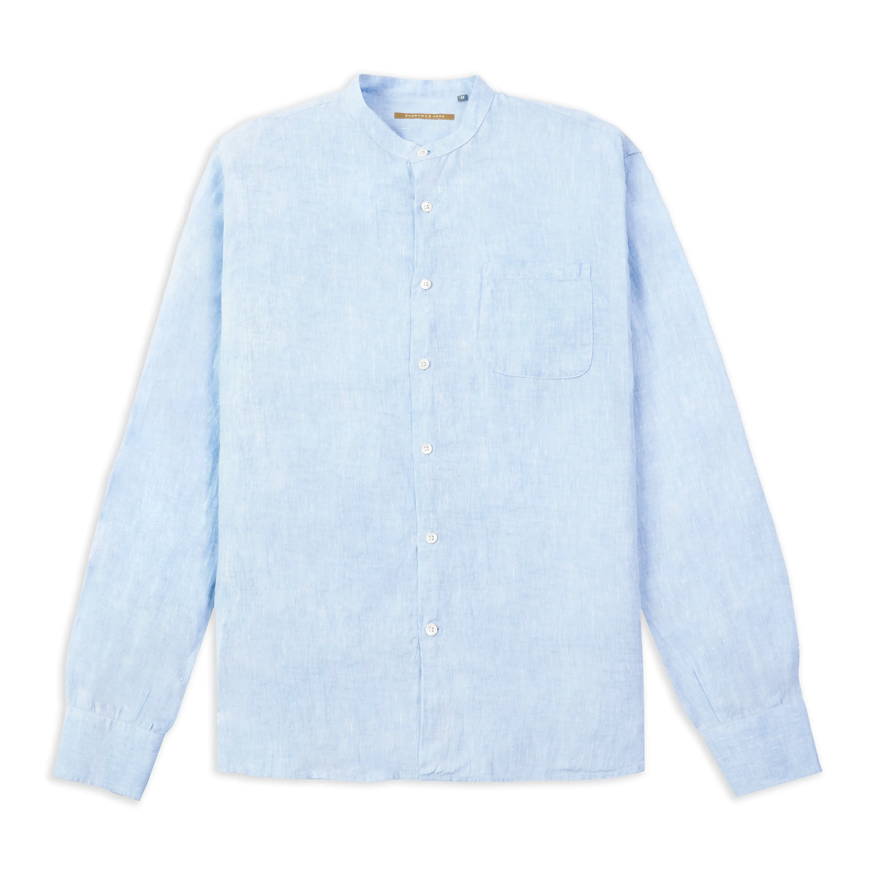 Grandad Collar Brooks Shirt - Sky