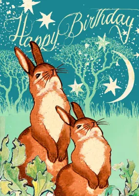 Happy birthday rabbit card