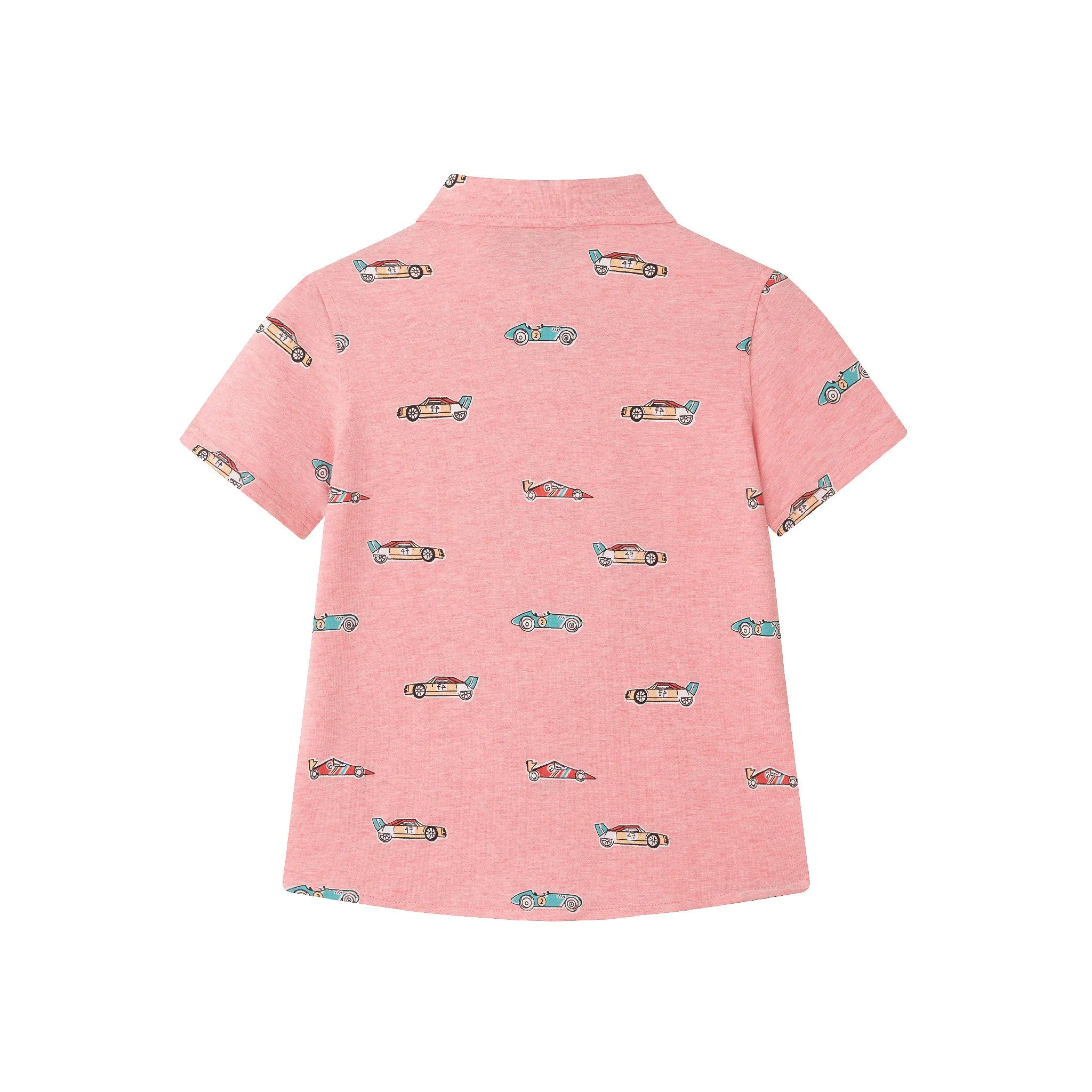 Kids (2-7) Knit Buttondown | Car Print