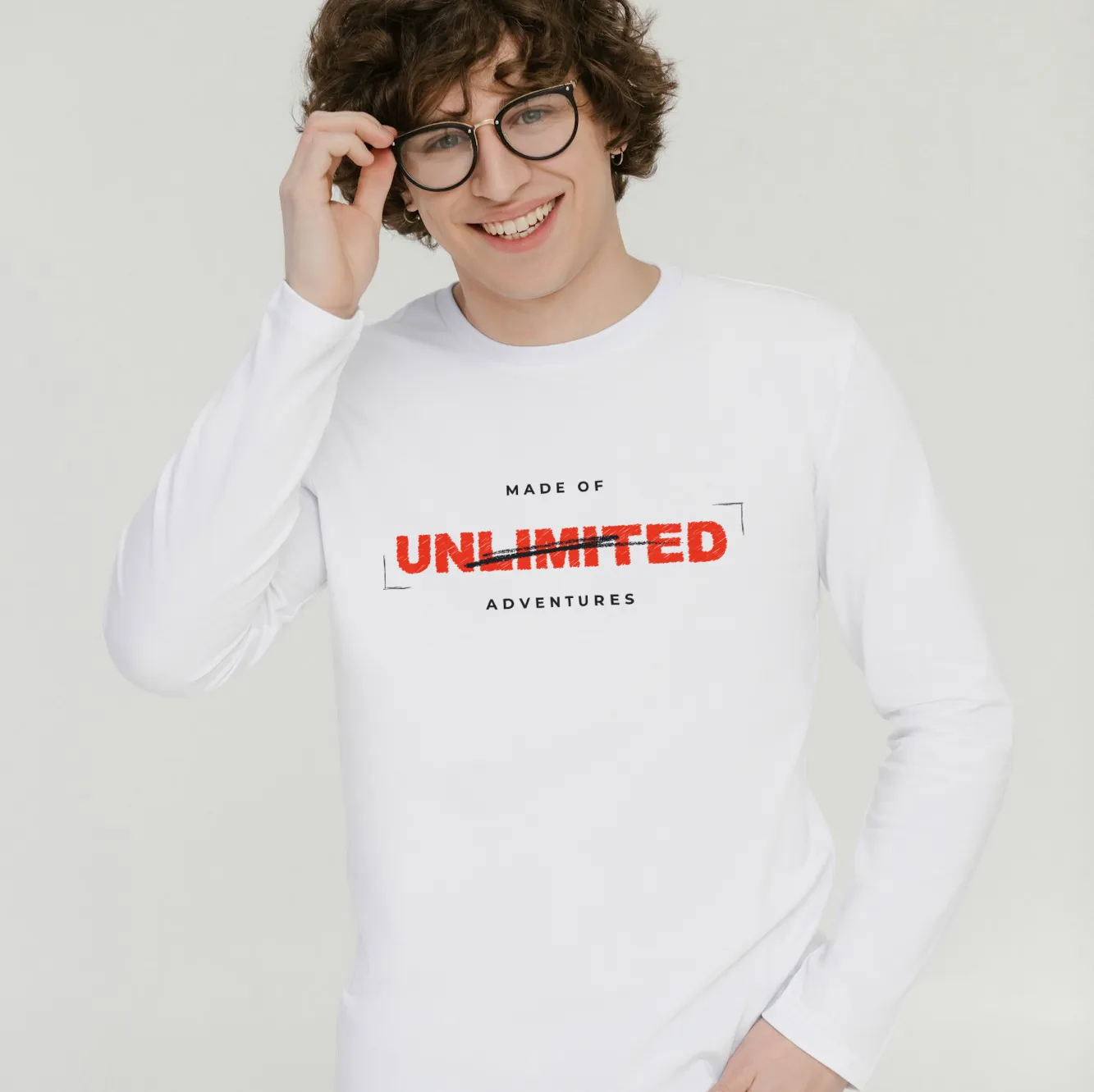Men Cotton Full Sleeves Sticker Printed T-Shirt TTF-229