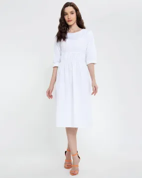 Millie Shirred Detail 3/4 Sleeves Short Dress