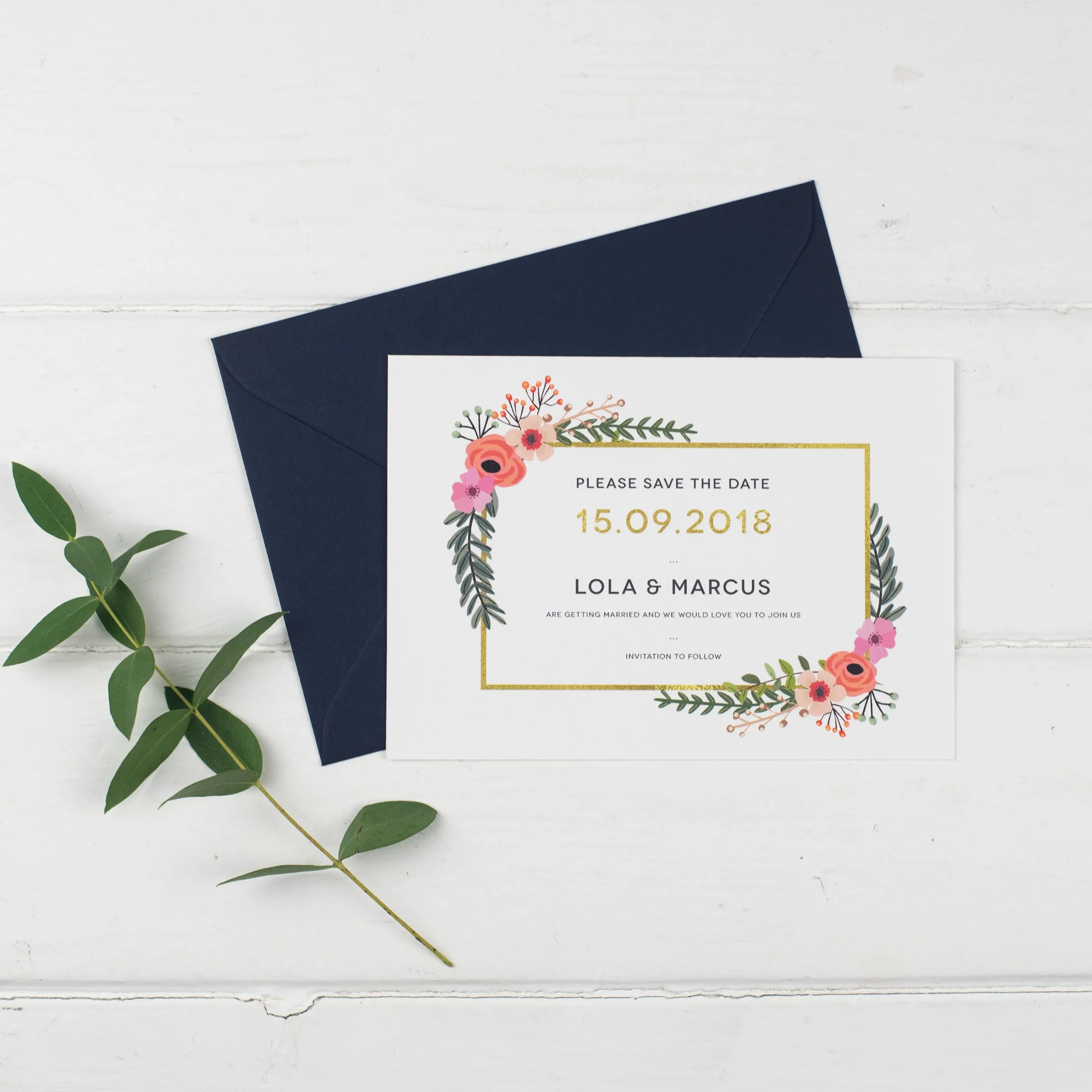 Modern Botanical Save The Date
