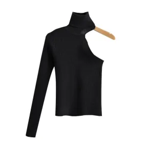 ONE SHOULDER KNITTED SWEATER