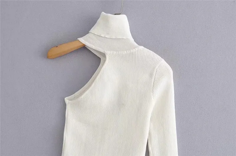 ONE SHOULDER KNITTED SWEATER