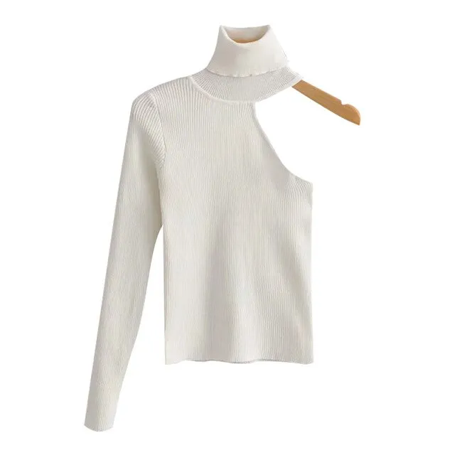 ONE SHOULDER KNITTED SWEATER