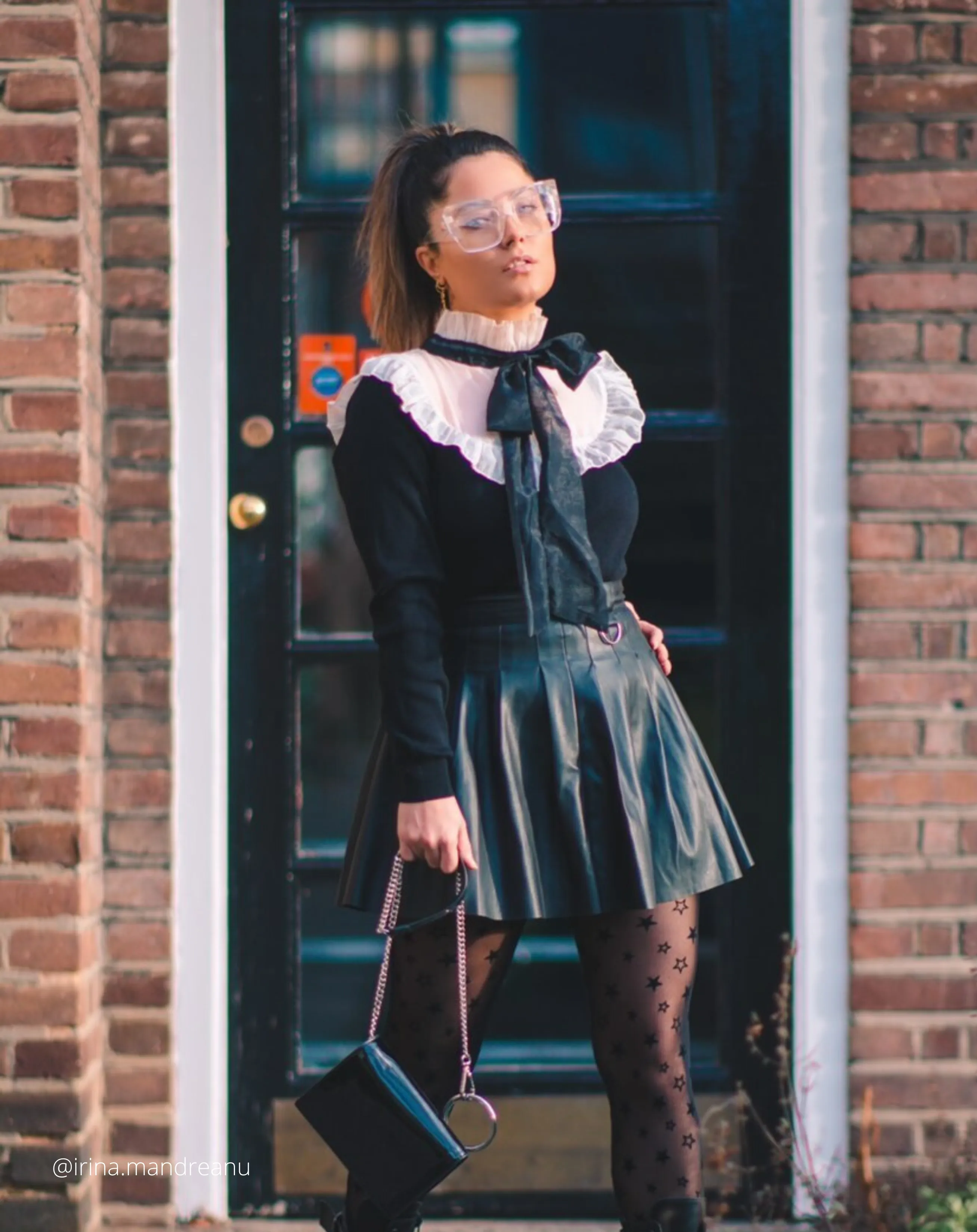 ORGANZA PATCHWORK RUFFLED SWEATER