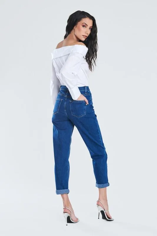 Pre-Order Dark Blue Classic Mom Jeans