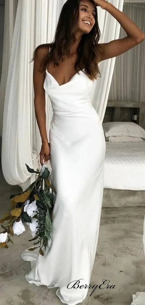 Simple Popular Wedding Dresses, Spaghetti Straps Wedding Dresses