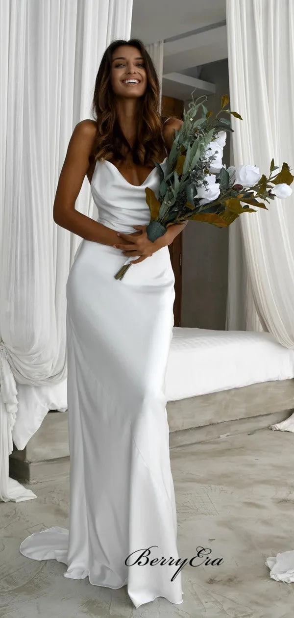 Simple Popular Wedding Dresses, Spaghetti Straps Wedding Dresses