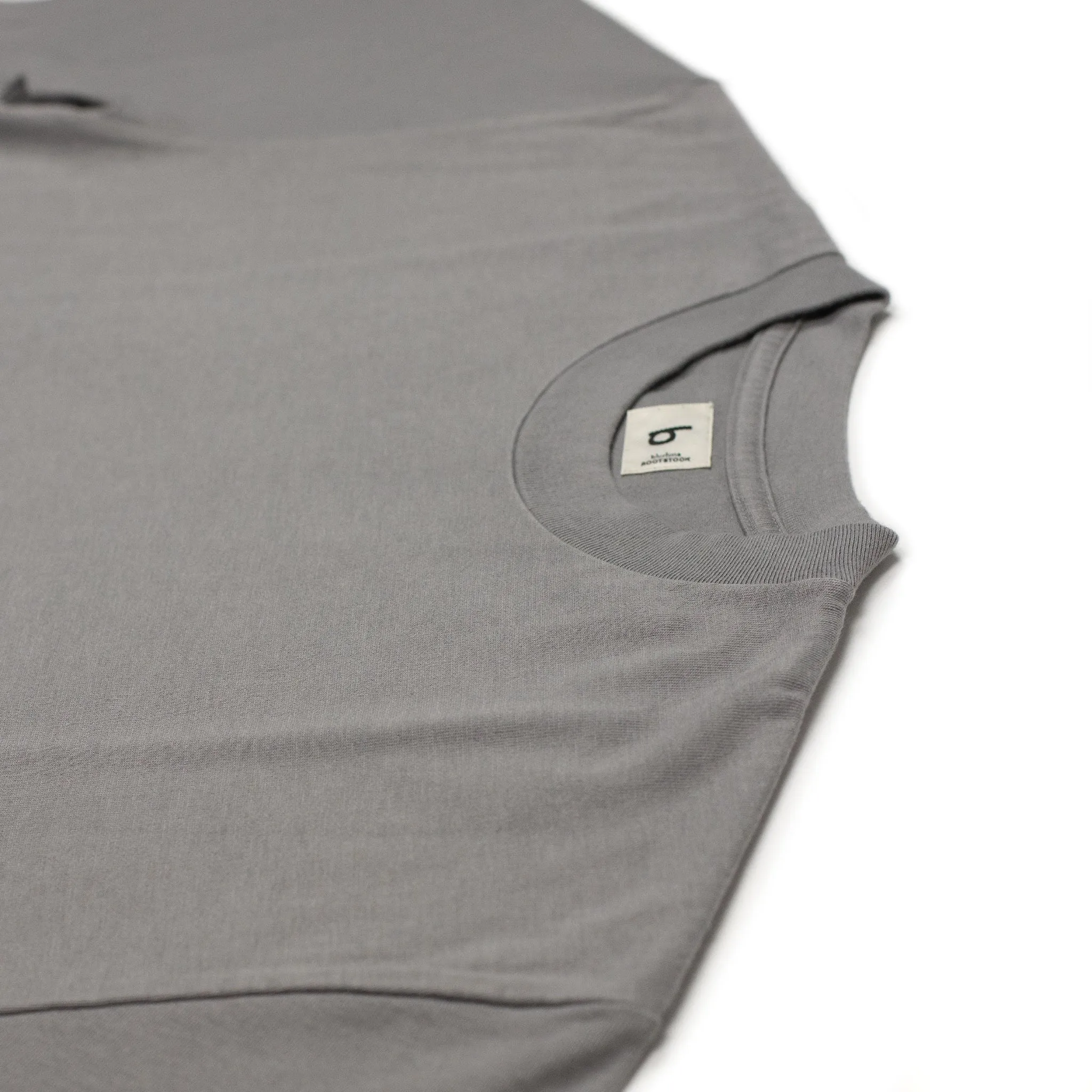 Soft cotton crewneck pocket tee in mid-grey