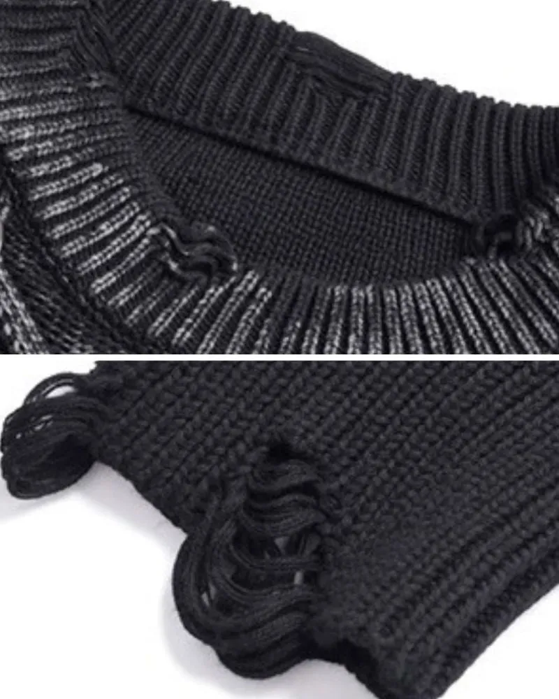 Streetwear Gradient Washed Vintage Sweater