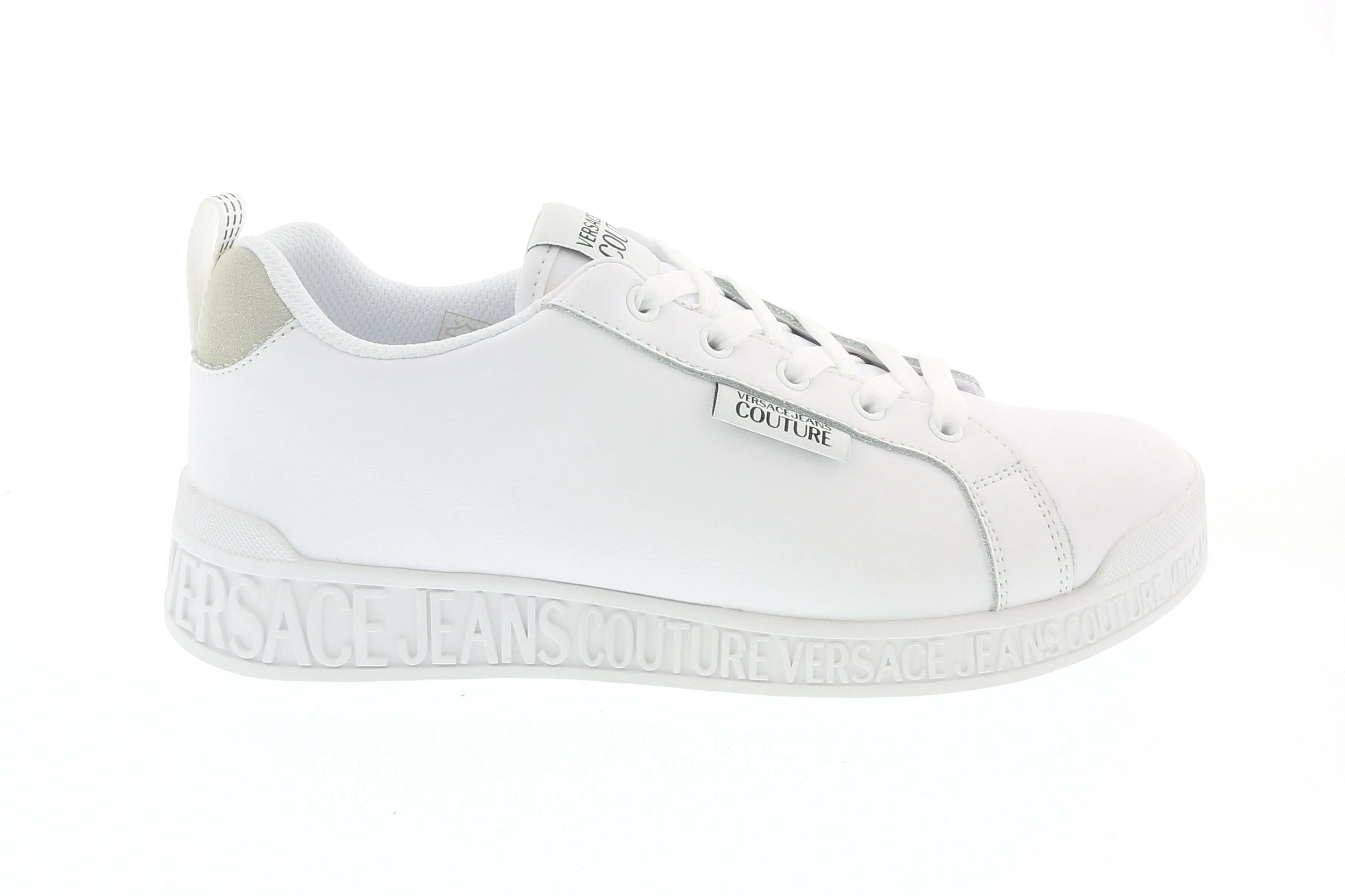 Versace Jeans Couture White Lace Up Classic Sneakers-