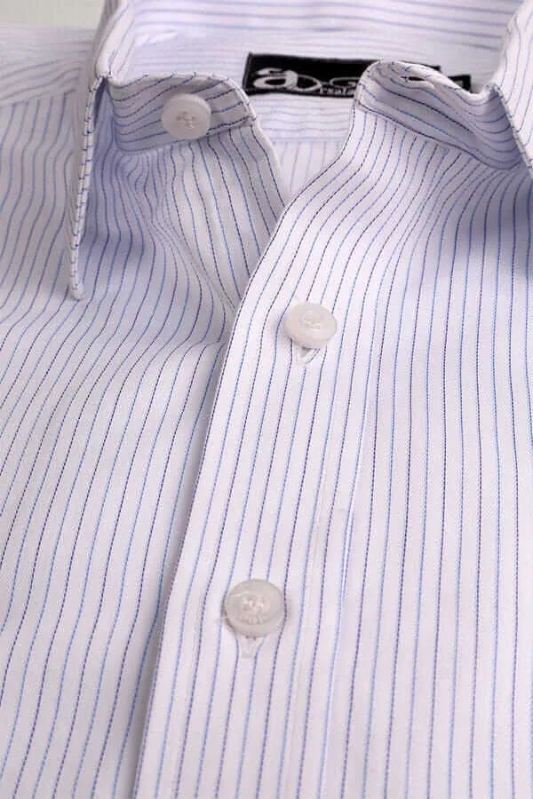 White with Grey Hairline Stripes Formal Shirt